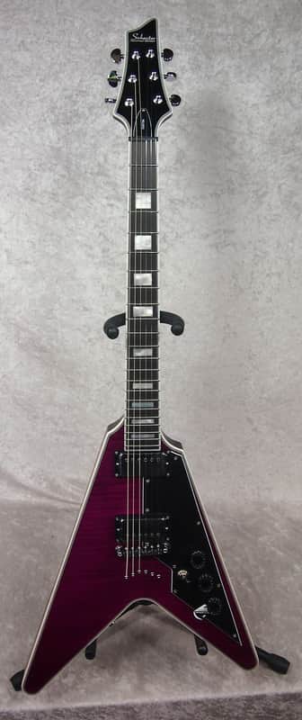 NEW! Schecter V-1 Custom 254 electric guitar in trans purple finish image 1