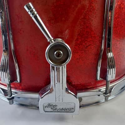 Ludwig 10x14"Red Sparkle Snare Drum Vintage69 Marching/Parade Buddy Rich Classic image 3