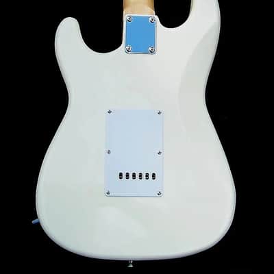 Light-weight Strat-Arctic White Solid Mahogany+ Matched Custom Pickups + Working Bridge Tone+Treble Bleed+Low Action+ Ebony Neck+Low Wide Jumbo Dressed and Polished Frets +Full Low Action Setup! image 4
