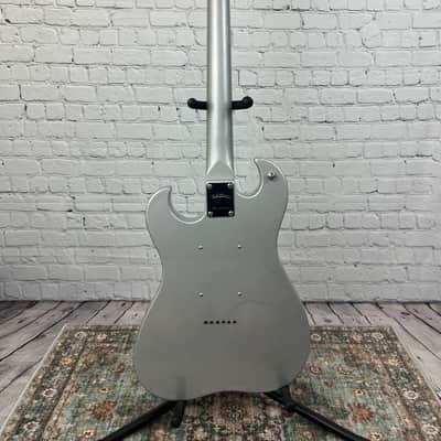 Telestar Mona (Silvertone/Danelectro 1457 Inspired) Electric Guitar w/Amplifier Case (Silver Sparkle) image 5