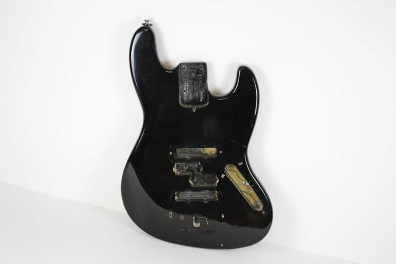 1974 Vintage Fender Jazz Bass BODY Black Re-fin American JazzBass Precision Lightweight 4.2 LBS 1970's image 1
