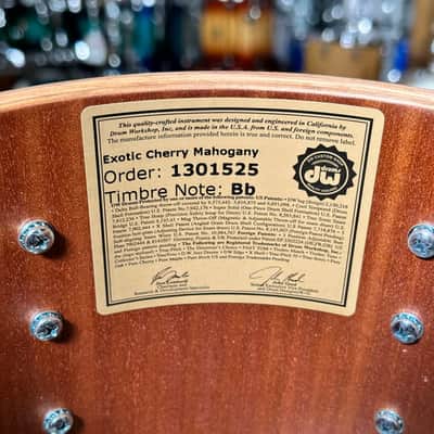 DW Collectors Cherry/Mahogany 6pc Drum Set Exotic Chechen w/Nickel Hw image 7