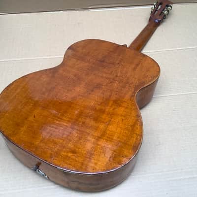 Unknown Vintage antique acoustic guitar solid wood image 9