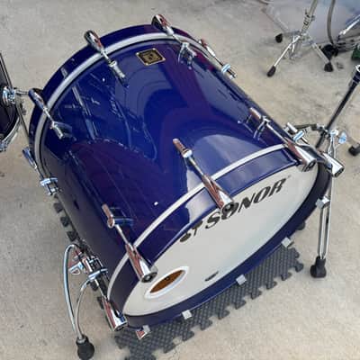 Sonor Delite 22-10-12-14 Drum Set- Jewel Blue Vintage Maple Shells image 4