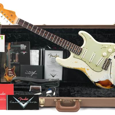 Fender Custom Shop 1960 Stratocaster Olympic White over 3 Color Sunburst Heavy Relic 2022 Bild 3
