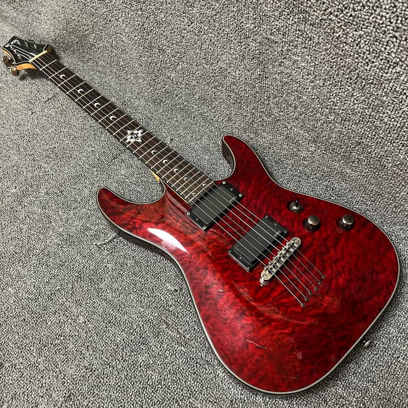 Schecter Diamond Series Hellraiser DLX Electric Guitars Red Quilt