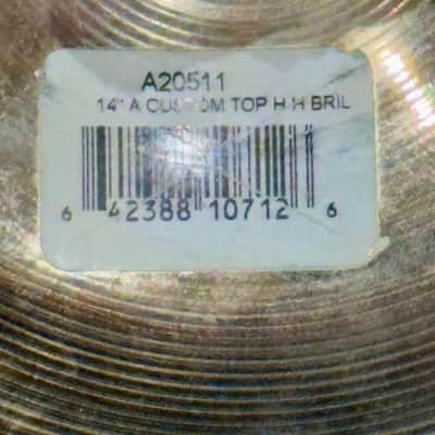 Zildjian 14" A Custom Hi-Hat Cymbals (Pair) 1991 - Present - Brilliant image 3