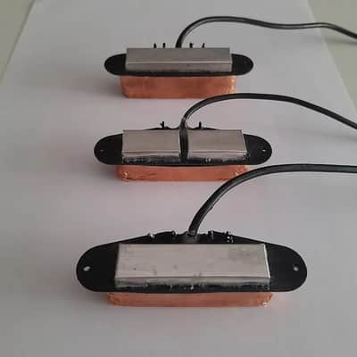 Handmade prewired SSS NEODYMIUM Stacked coils PU's Strat pickguard with HB split on N&B, volume TR BL and mid PU cutoff switch image 16