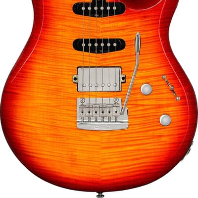 Sterling LK100 HSS Steve Lukather Signature Electric Guitar, Rosewood Fingerboard, Heritage Cherry Burst image 1