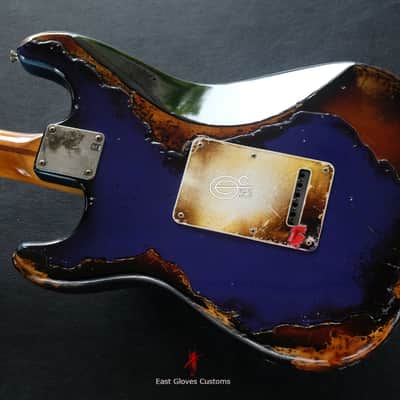 Fender Stratocaster Midnight Blue/Sunburst Heavy Aged Relic by East Gloves Customs image 4