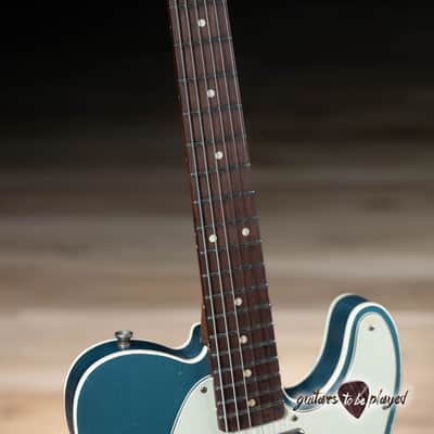 Mario Martin Guitars Pine T-Style w/ Lollar P-90 & J Street – Lake Placid Blue image 4