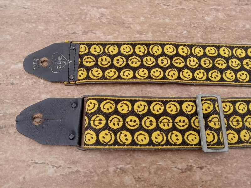 Vintage 1970's Ace Smiley Face Guitar Strap! Extremely Rare, Original Case Candy! image 1