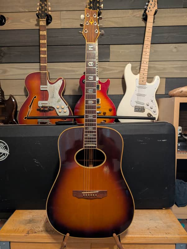 1982 Daion B55E Acoustic Electric Dreadnought Guitar Rare Model MIJ Sunburst image 1