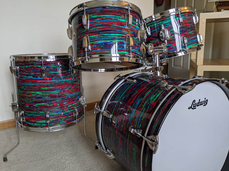 Ludwig Big Beat/Hollywood 1969 Psychedelic Red image 1