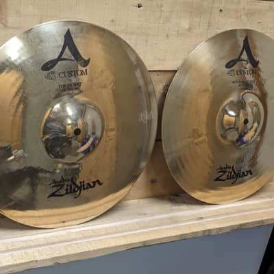 Zildjian 14" A Custom Hi-Hat Cymbals (Pair) 1991 - Present - Brilliant image 2