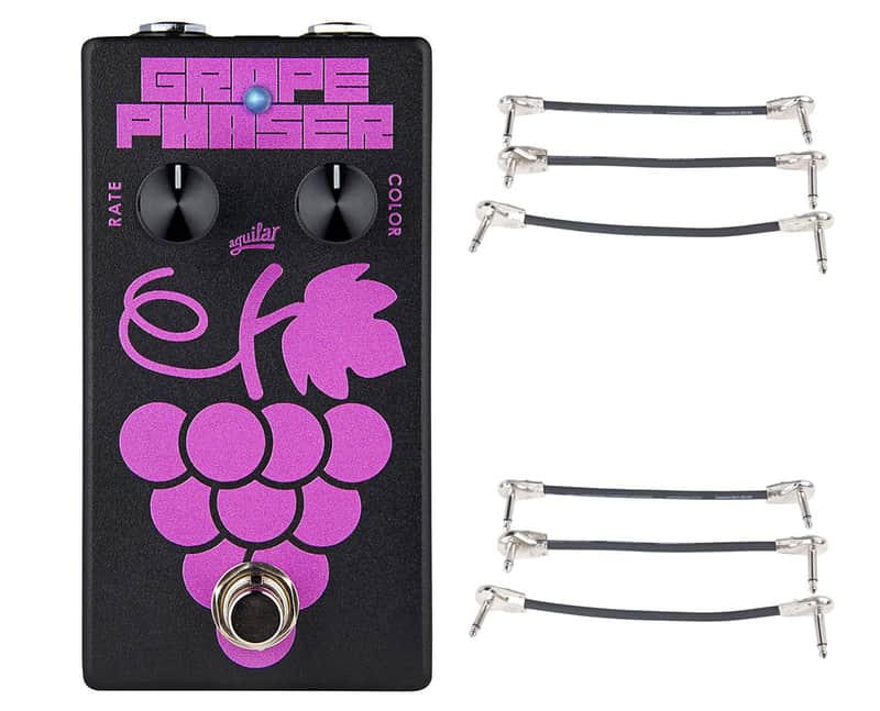 Aguilar Grape Phaser V2 Phaser Pedal + 2x Gator Patch Cable 3 Pack image 1