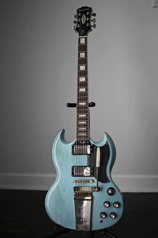 ギター Epiphone Les Paul sg custom Pelham blue Epiphone LTD SG Custom with Maestro - TV Pelham Blue | Sweetwater