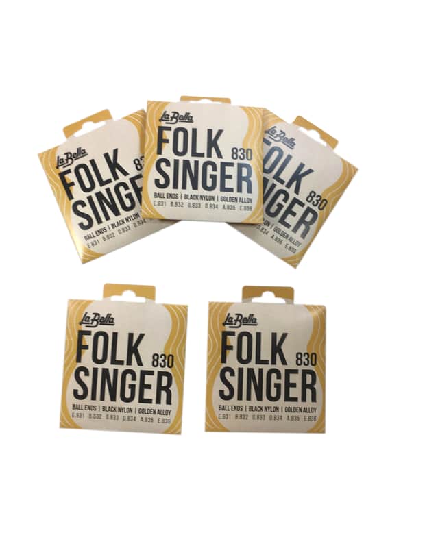La Bella Guitar Strings 5-Pack  Folk Singer #830 Ball End Nylon for Folk Guitars image 1