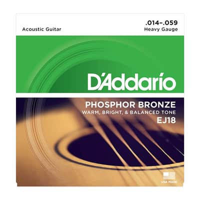 D'Addario EJ18 Phosphor Bronze Acoustic Guitar Strings, Heavy 14-59 image 1
