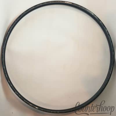 *Pearl 22"Silver Sparkle Black Metal Steel Bass Drum Hoop/Rim Vintage 60s Japan image 6
