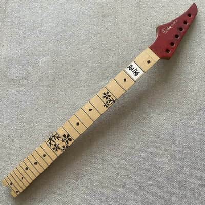 Red Left Handed Guitar Maple Wood Neck, 24 Frets Fingerboard image 1