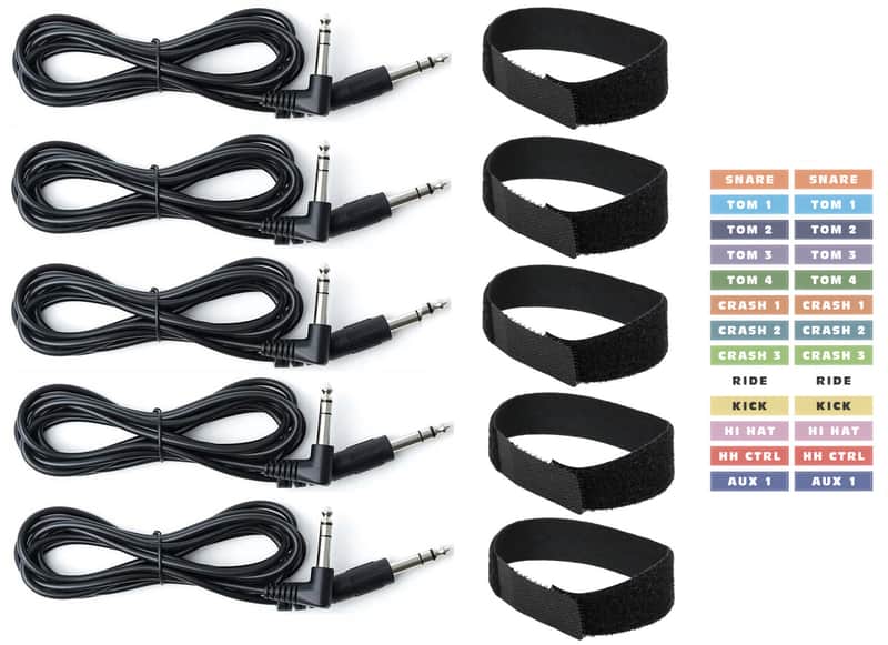 5 Cable Connection Kit for Alesis SamplePad Pro Auxiliary Cymbals/Pads/Triggers image 1