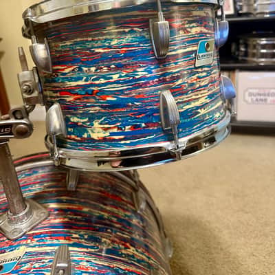 Ludwig Big Beat Drum Set 12/13/16/22 1970/71 - Psychedelic Red image 4