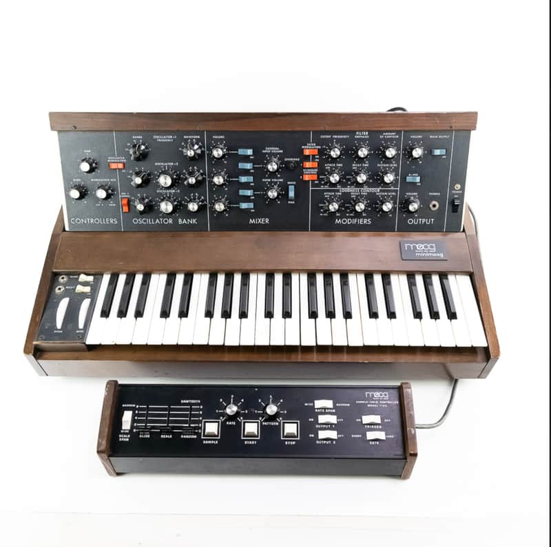 Moog Minimoog Model D 44-Key Monophonic Synthesizer 1971 - 1982 - Black / Wood image 1