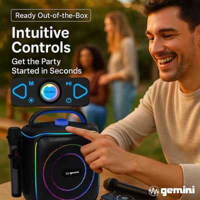 Gemini Wireless Karaoke Speaker with 2 Microphones, 480W Portable Party Speaker with RGB LED Tripod Stand, Bluetooth 5.3, 6 Hour Battery, Karaoke System for Indoor Outdoor Events (GPK-200PK) image 8
