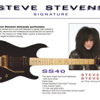 Washburn SS40 Steve Stevens 1993 - Black image 10