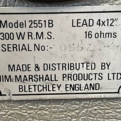 1987 Marshall 25/50 2551B Silver Jubilee 4x12 Straight Speaker Cabinet image 15