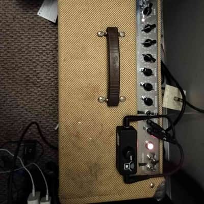 Fender Blues Deluxe Reissue 2-Channel 40-Watt 1x12" Guitar Combo Tweed + Little Black Box Attenuator image 2