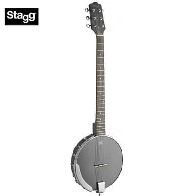 Stagg BJW-OPEN 6 Open Back Mahogany Body Nato Neck 6-String Banjo Guitar w/Guitar Headstock image 1