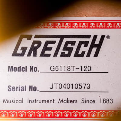 2004 Gretsch G6118T-120 Anniversary Bamboo Yellow w/ TV Jones Classic FilterTron, Bigsby & Case image 6