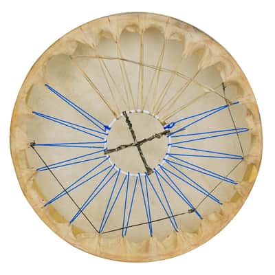 Traditional Bodhran Frame Drum 16” with Handle | Natural Goatskin Head | Includes Carry Bag & Wood–Leather Mallet | By Next Harps image 10
