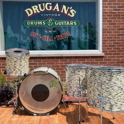 1985 Slingerland Magnum "Holland" Drum Set White Tiger Pearl 24/13/16/18 image 15