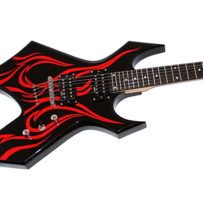 B.C. Rich MMWTF Metal Master Warlock Black Tribal Fire Electric Guitar image 2
