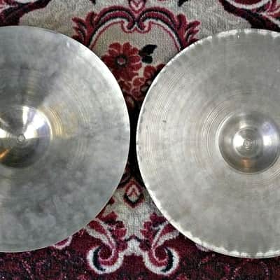 Matched Pair Vintage 30's Zildjian Trans Stamp 14" Paper Thin Avedis Zildjian Hi Hat Cymbals - 746 / 752 Grams - PV Music Drum Shop Inspected and Tested - Play / Sound / Look Great image 2