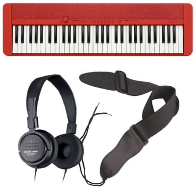 Casio Casiotone CT-S1 Portable Keyboard - Red BONUS PAK