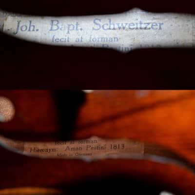 Vintage Authentic Rare German Made 4/4 Violin, Fiddle Joh. Bapt. Schweitzer + Hard Case - Video image 8