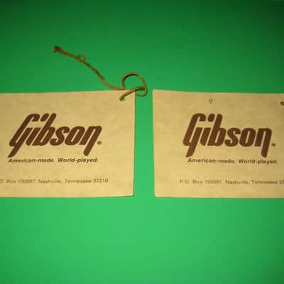 Gibson Dealer Display Set of 2 Guitar Hang Tags 1990's image 1