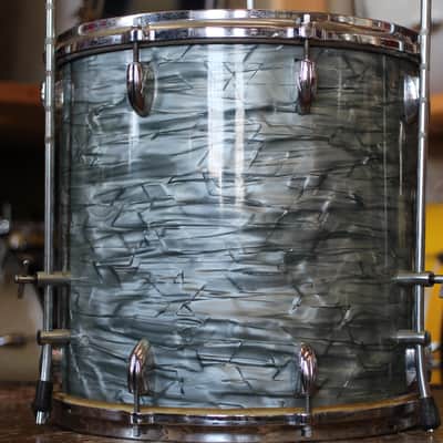 1950's Gretsch Progressive Jazz in Midnight Blue Pearl 14x20 14x14 8x12 image 9