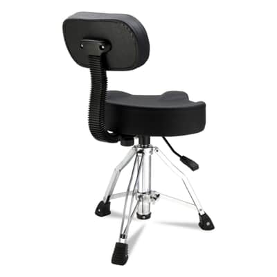 Hydraulic Drum Throne Stool w/ Backrest – Adjustable Height, 360° Swivel, Thick Saddle Seat, Heavy Duty Drummer Seat image 10