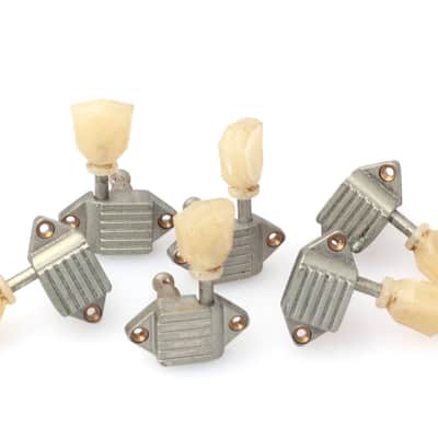 Kluson® Aged Nickel Waffelback Tuner Tulip Plastic Buttons image 2