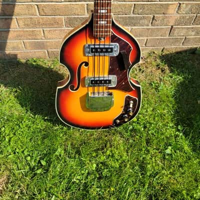 1960's Japan Made Prestige Violin Shaped Bass Guitar Great Player & Sound image 2