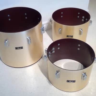 VTG 1970 PEARL 16"x16" Gold Satin "Phenolic" Floor Tom Drum  - Gorgeous Clean A+ image 23