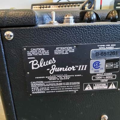Fender Blues Junior III 15-Watt 1x12" Guitar Combo 2010 - 2017 - Black image 2