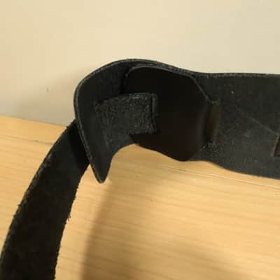 Vintage 80's Bull Guitar Strap Black 2.5 inch Leather image 4
