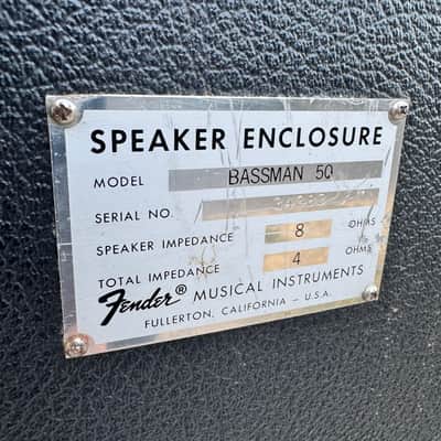 Fender Bassman 50 2x15" Speaker Cabinet Black 1970s image 5