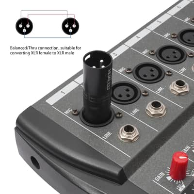 3Pin Xlr Male To Male Adapter, Mic,Amplifier, Mixer Xlr 3-Pin Microphone Cable Connectors Adapter-2Pack image 5